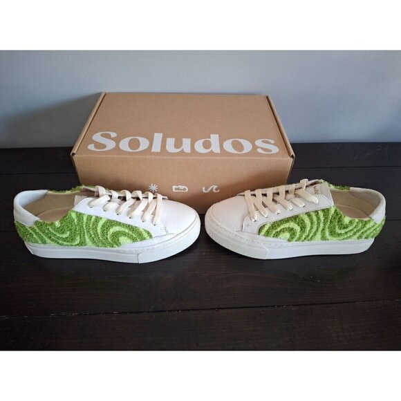 Soludos Psychedelic Spiral Ibiza Platform Sneaker in Forest Green/NIB, Sz. 6.5 - Picture 5 of 11